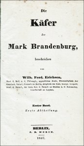 Erichson, Wilhelm Ferdinand: Die Käfer der Mark Brandenburg