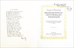 Pazaurek, Gustav: Deutsche Fayence- und Porzellan-Hausmaler