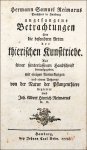 Reimarus, Hermann Samuel: Angefangene Betrachtungen...