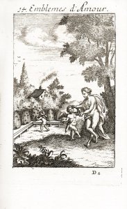 Vianen, Jan van (Illustr.): Triumphus Amoris, De Cunctis universi hujus Incolis Actus, Emblematibus ac Symbolis Latinis, Italicis, Gallicis, Germanicis Oculis exhibitus