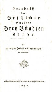 Bonorand, Domenic - Winning, Wilhelm Heinrich: Grundriss der Geschichte Gmeiner Drey Bündten Lande