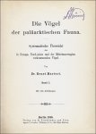 Hartert, Ernst: Die Vögel der paläarktischen...